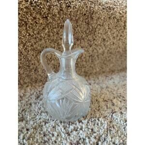Vintage Glass pour bottle with stopper